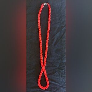 Vibrant Red Beaded Necklace